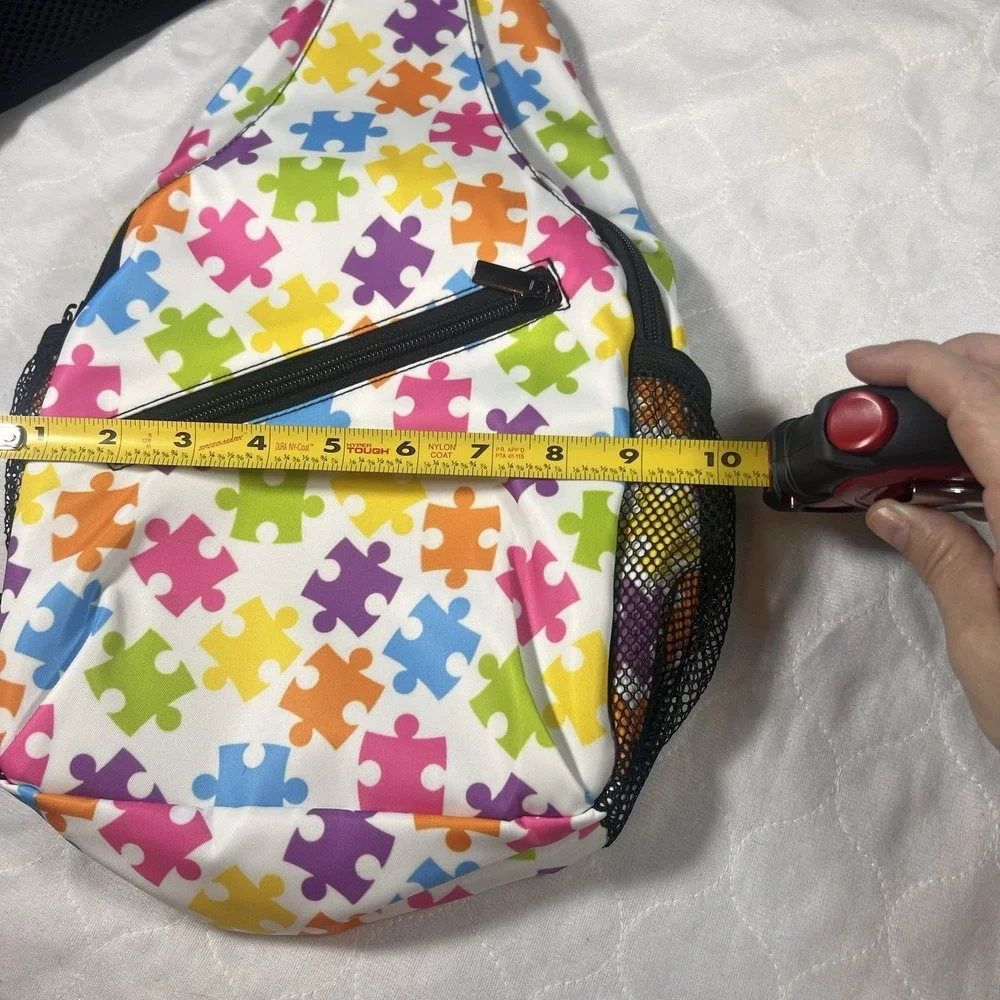 Autism Awareness Puzzle Sling Backpack Crossbody Shoulder Bag Casual Hiking